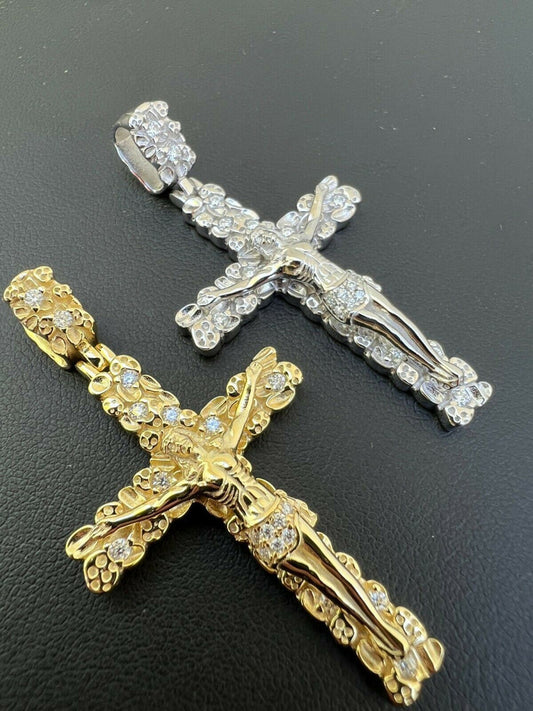 Silver Nugget Cross Pendant
